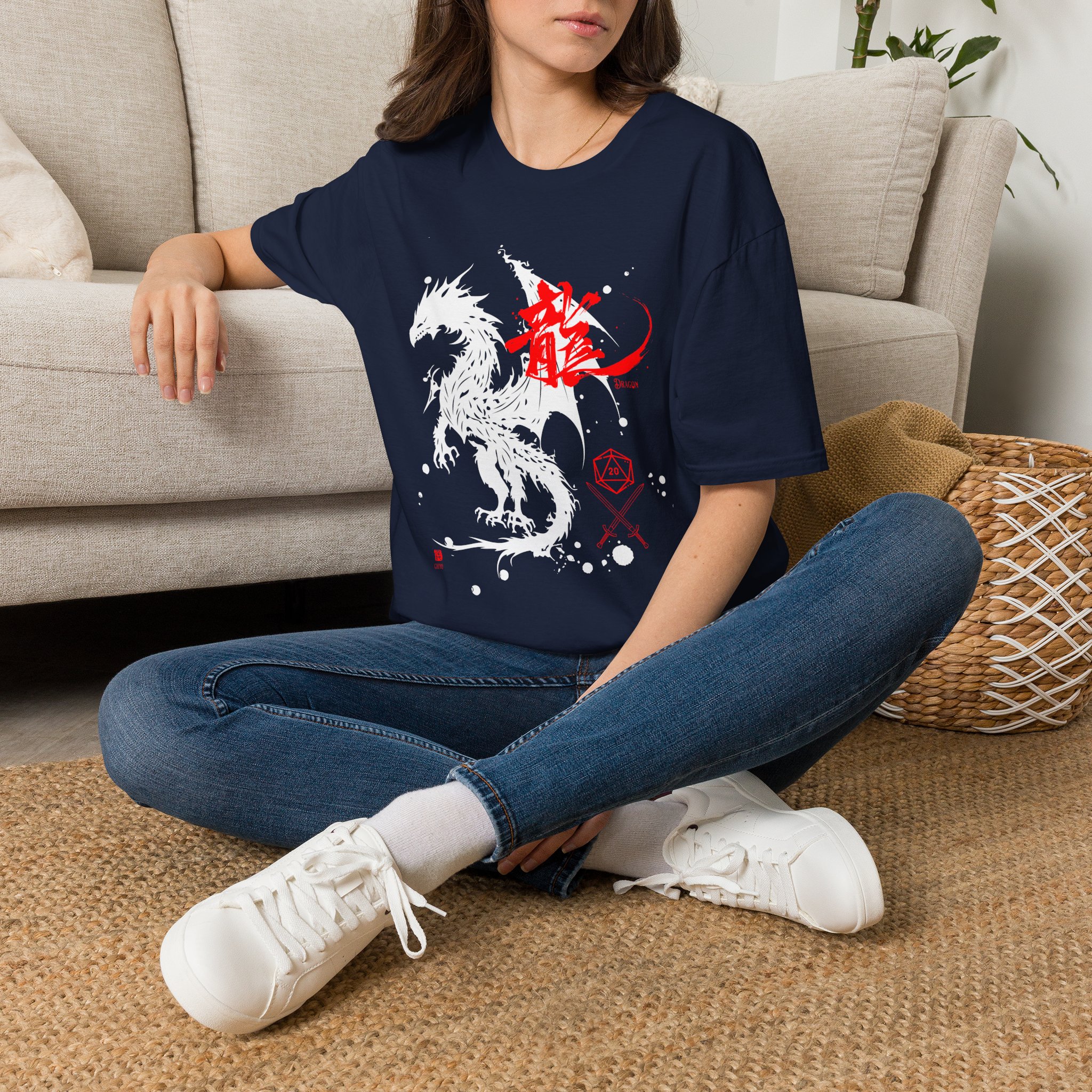 D & D Dragon Kanji Unisex Softstyle T-Shirt - Image 11