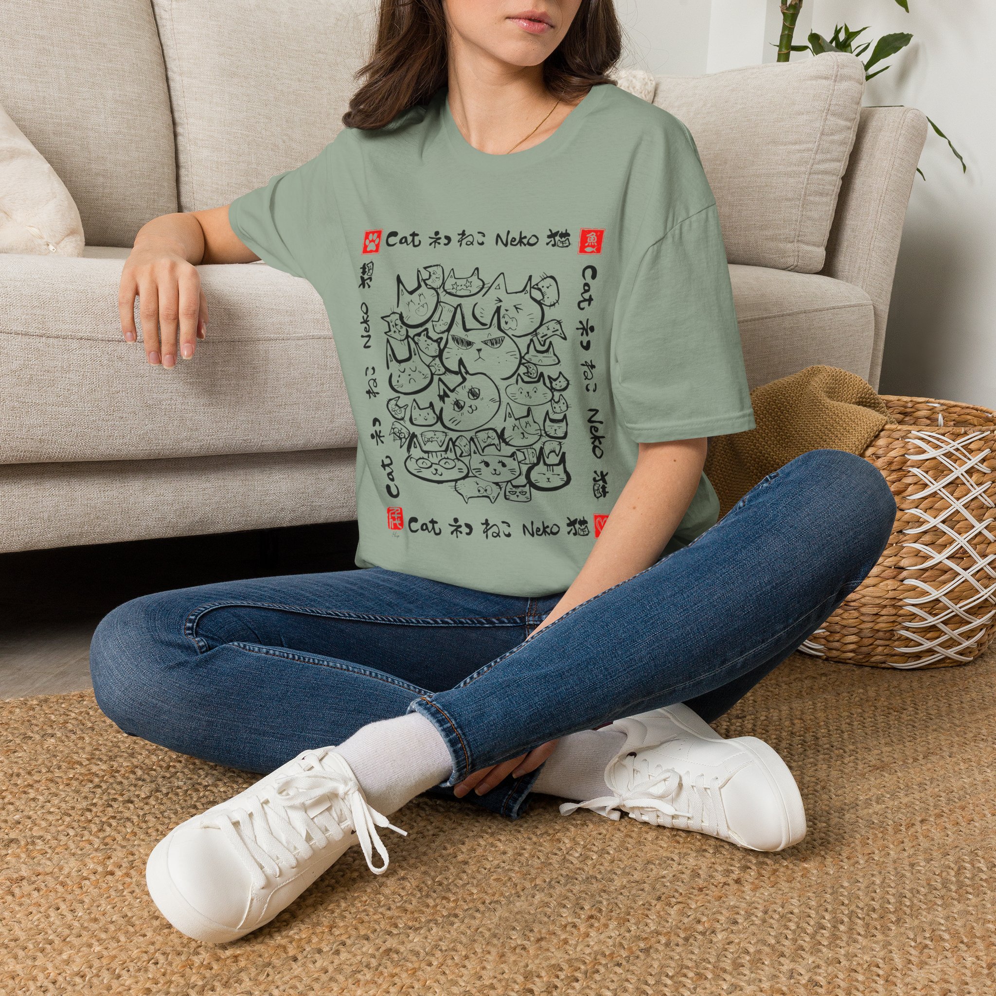 Cute Cats T-Shirt — Japanese Cat - Image 5