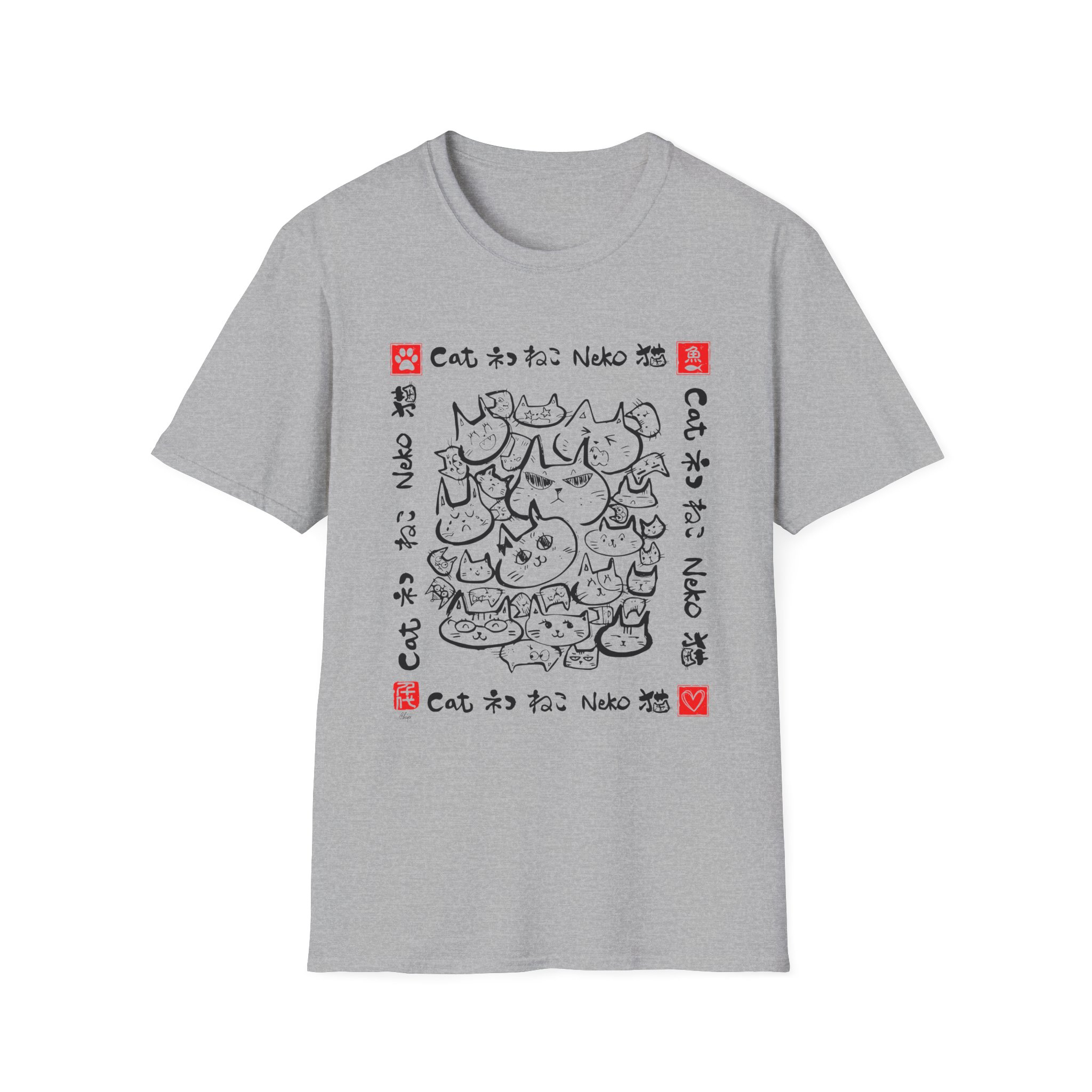 Cute Cats T-Shirt — Japanese Cat - Image 3