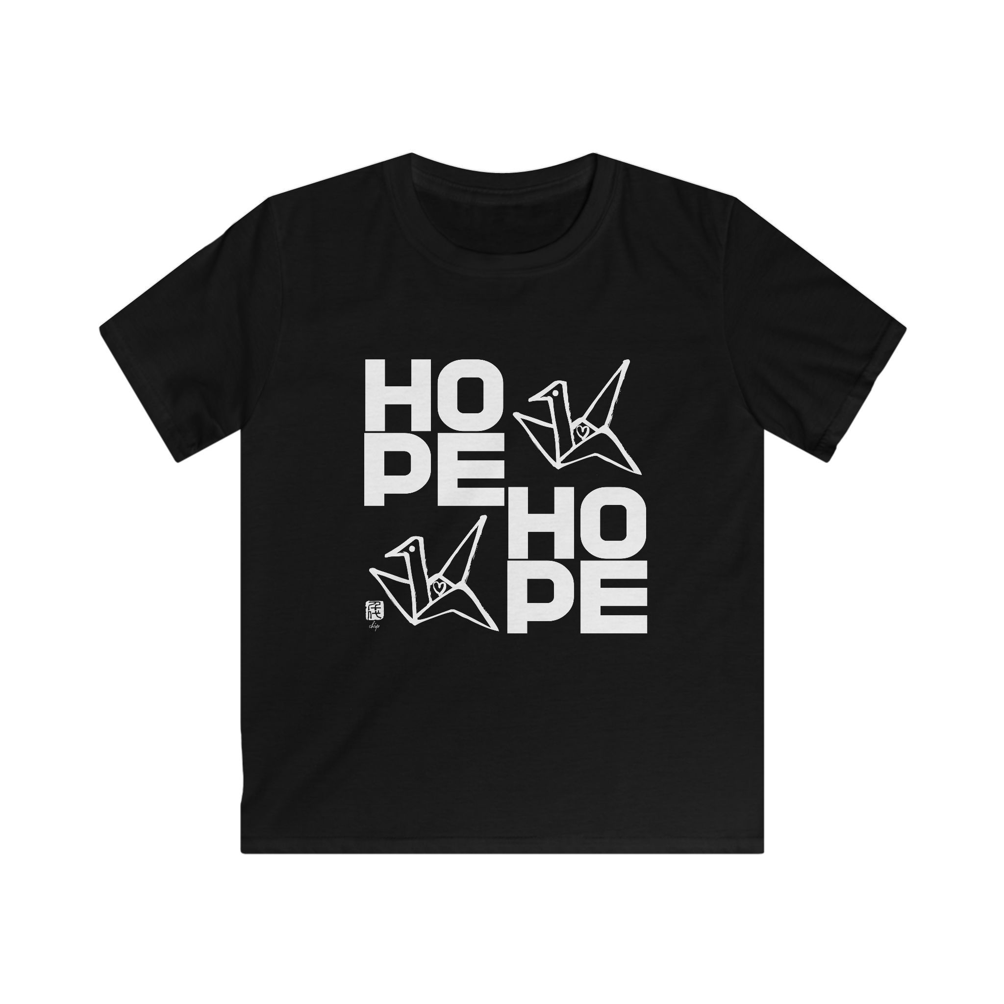 "Hope" Origami Crane Kids Shirt - Image 2