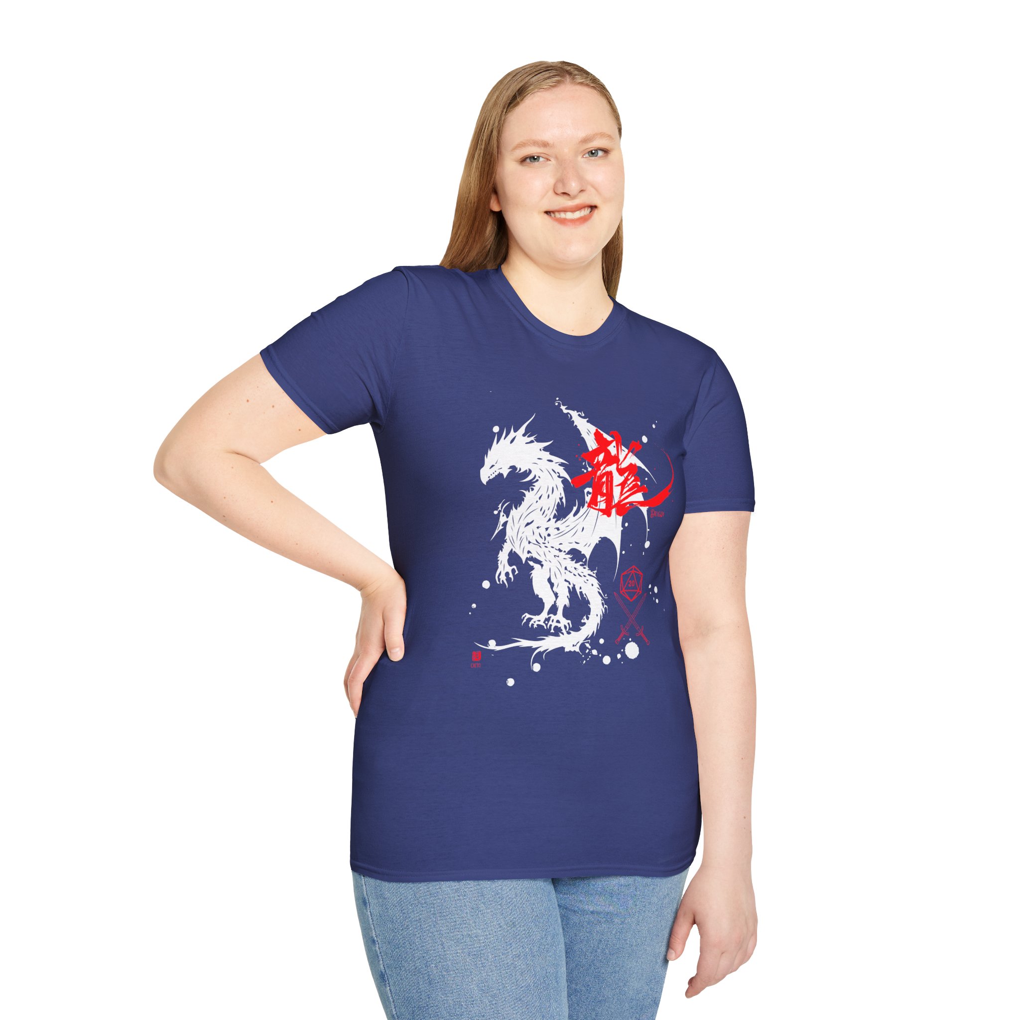D & D Dragon Kanji Unisex Softstyle T-Shirt - Image 10