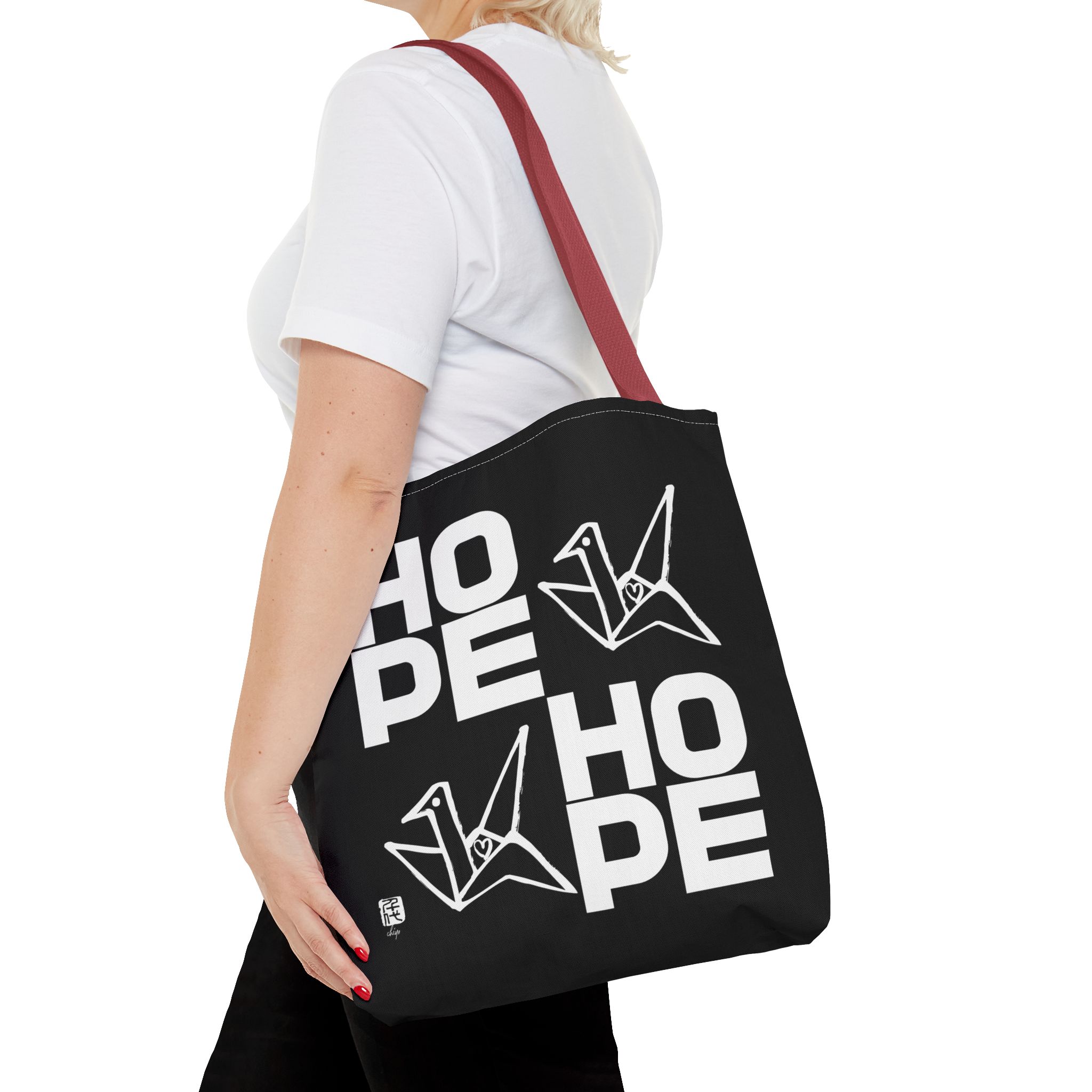 BLACK Hope Origami Tote Bag - Image 6