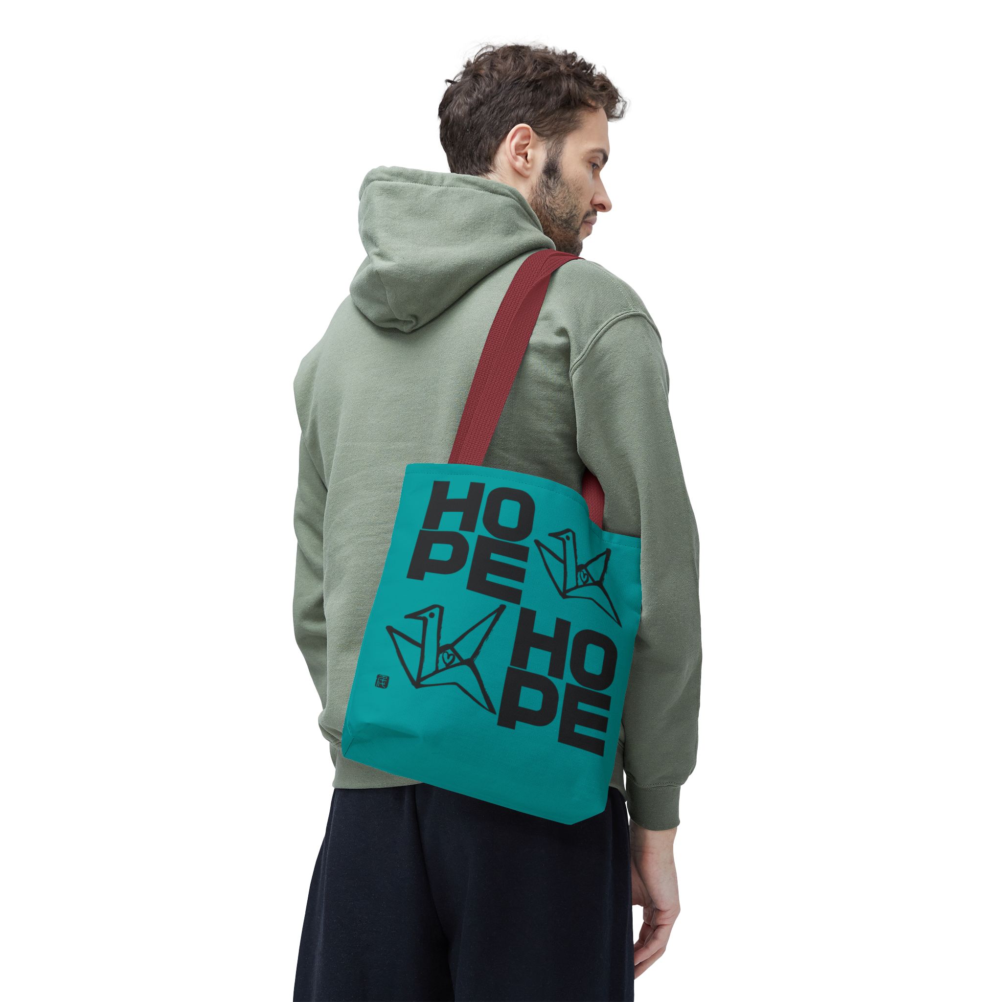 GREEN Hope Crane Tote Bag - Image 4