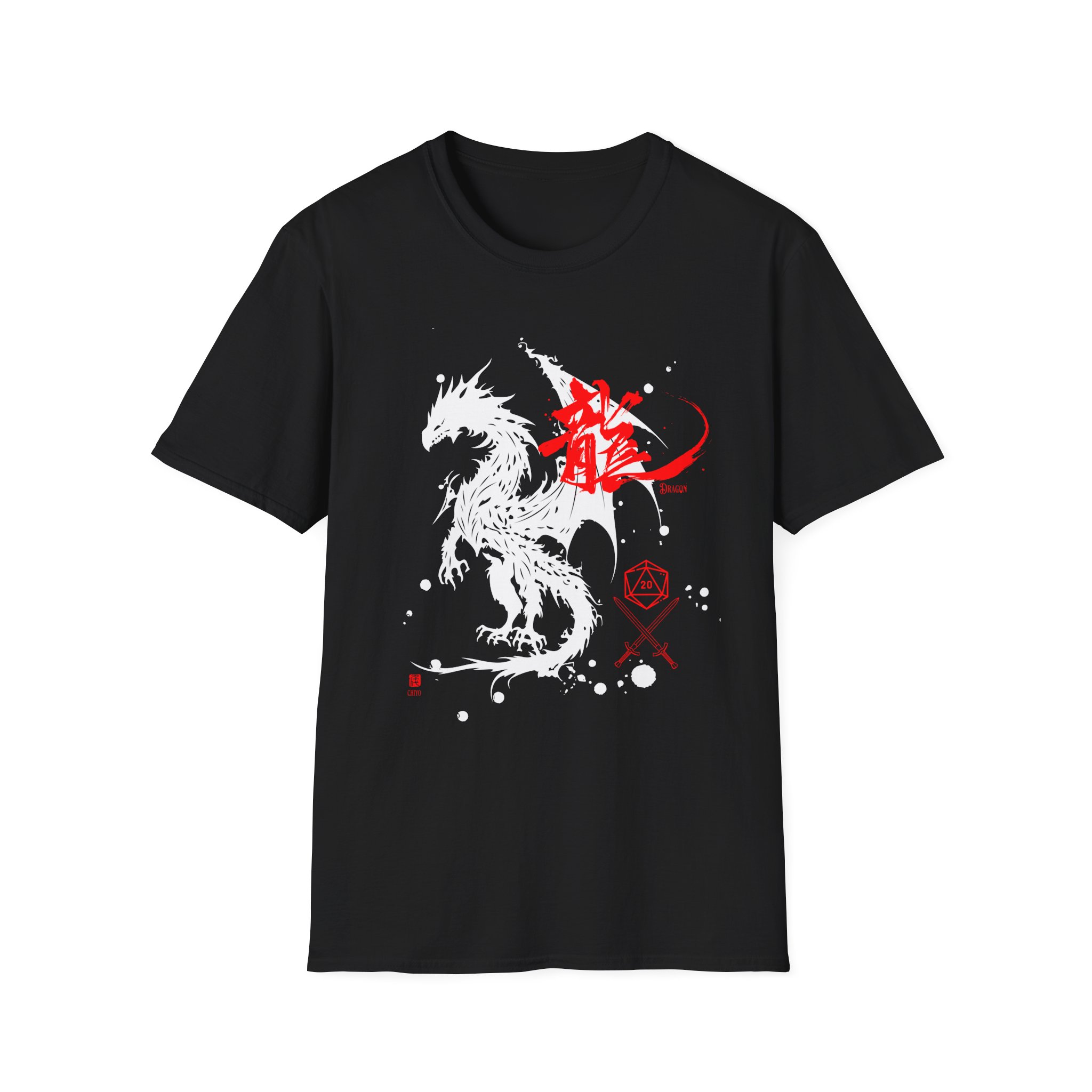 D & D Dragon Kanji Unisex Softstyle T-Shirt - Image 3