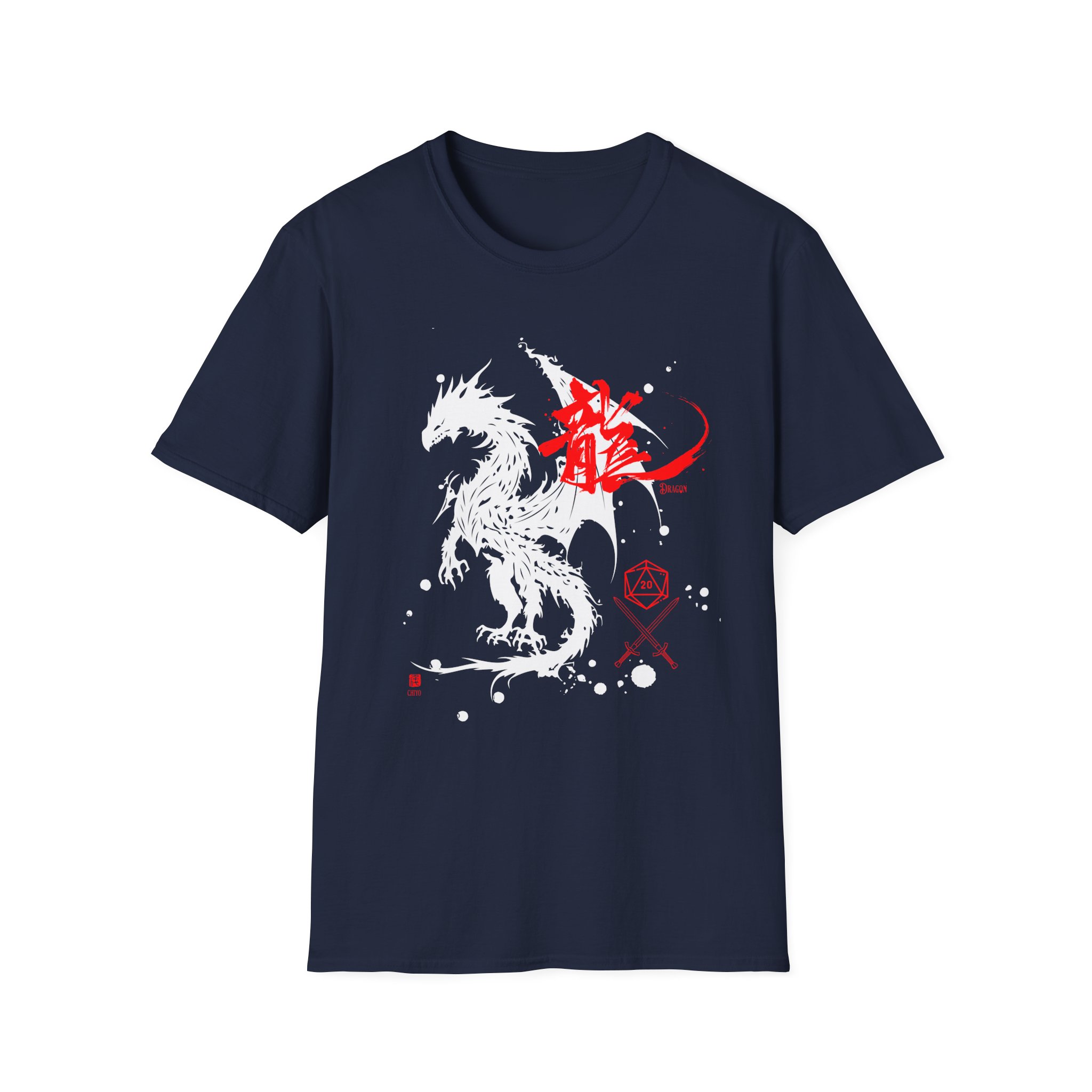 D & D Dragon Kanji Unisex Softstyle T-Shirt - Image 12