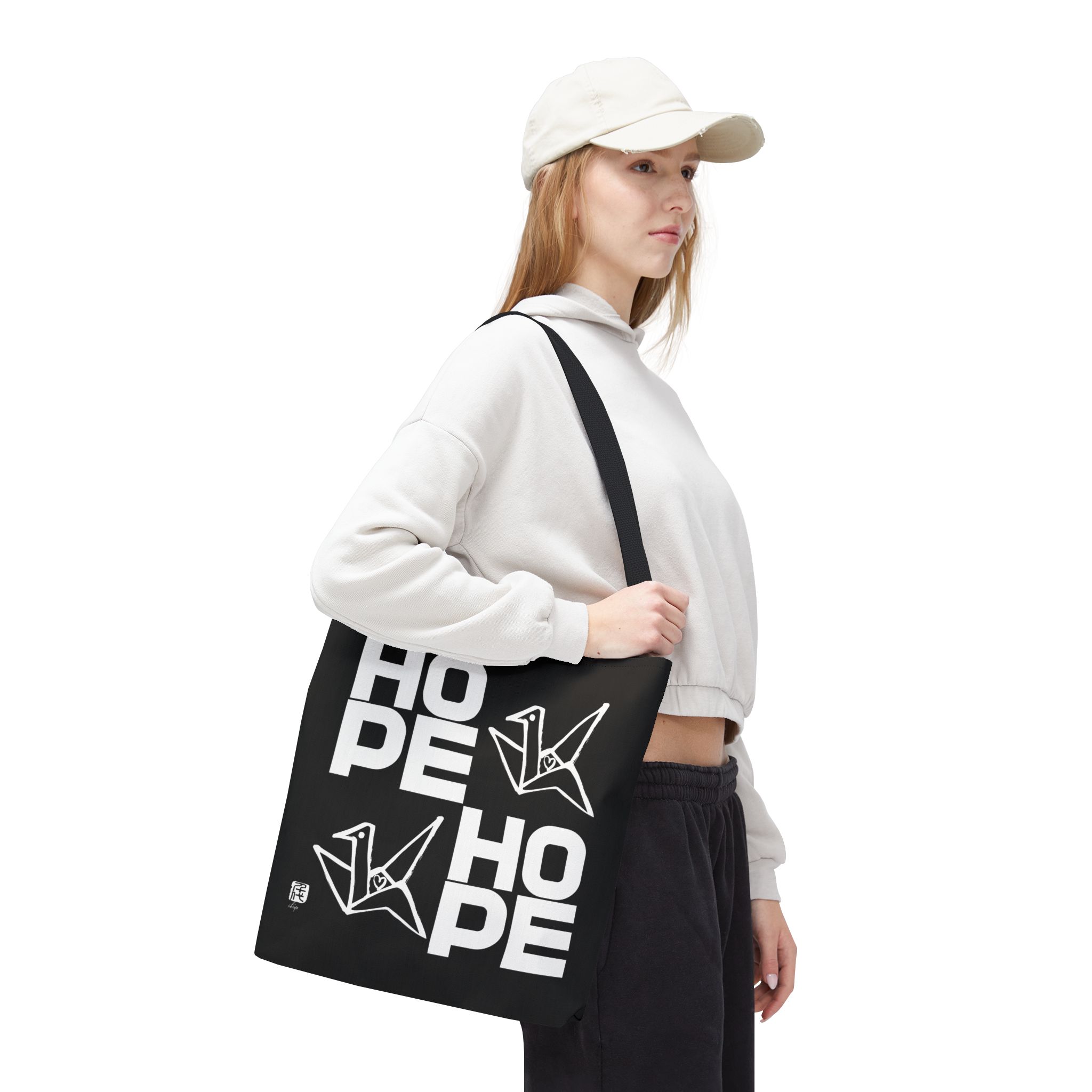 BLACK Hope Origami Tote Bag - Image 4