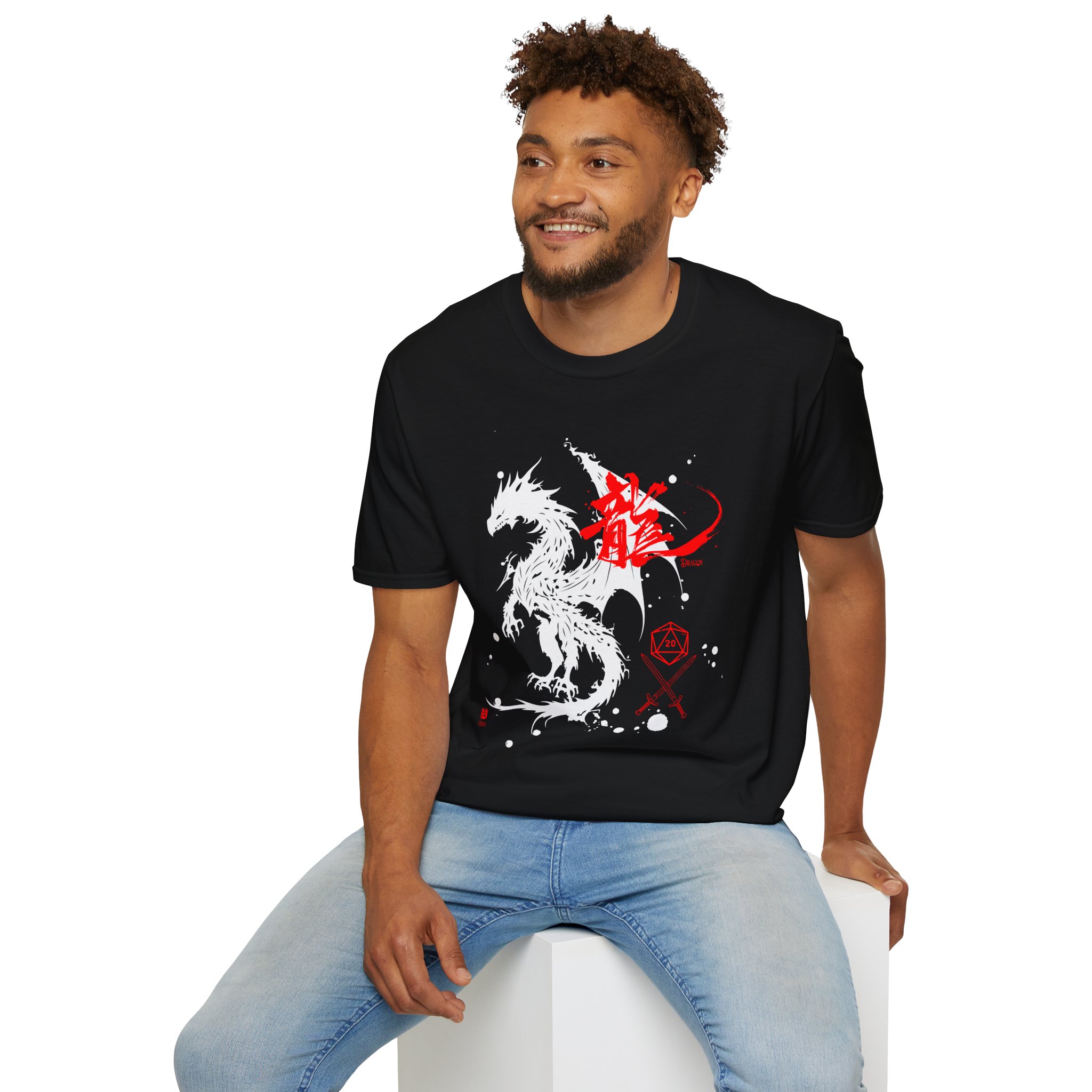 D & D Dragon Kanji Unisex Softstyle T-Shirt