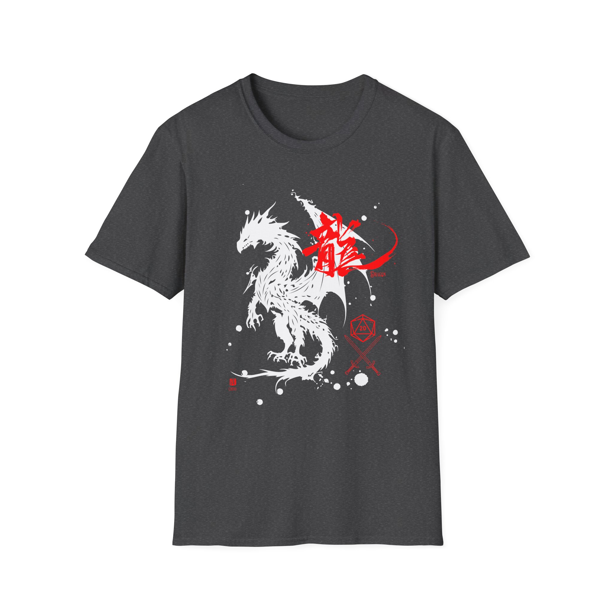 D & D Dragon Kanji Unisex Softstyle T-Shirt - Image 6