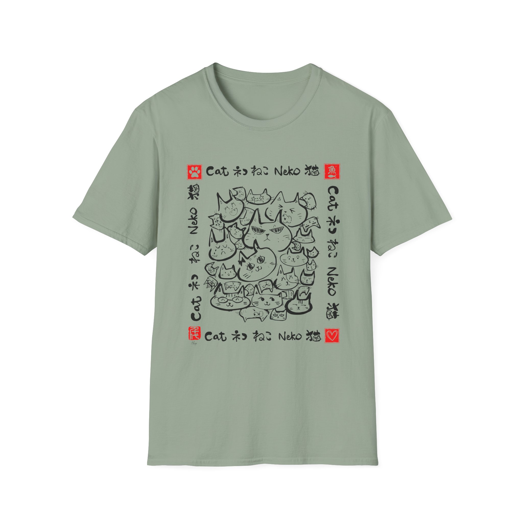 Cute Cats T-Shirt — Japanese Cat - Image 6