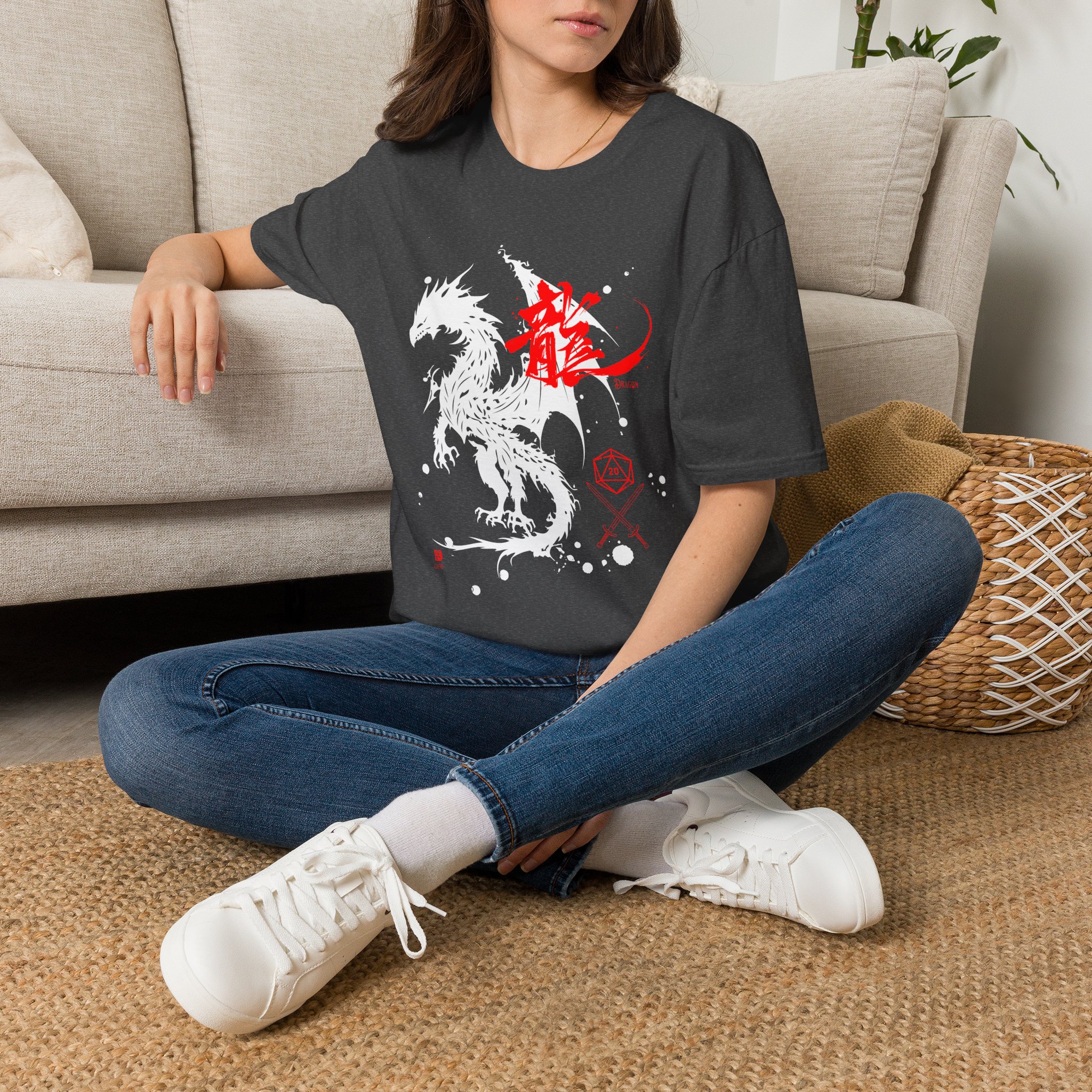 D & D Dragon Kanji Unisex Softstyle T-Shirt - Image 5